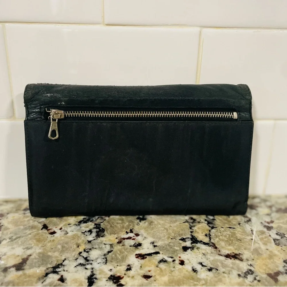 PRADA Black Large Classic Wallet 💯 AUTHENTIC - Picture 4 of 15